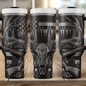 Hirschschädel-Jagdbecher - 40 Unzen Stanley-Stil | Laser graviert