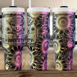 Copo Highland Cow gravado a laser estilo Stanley 40oz