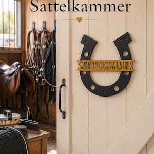 Sattelkammer Stallskylt, 3D-tryckt matt PLA-dörrskylt, 220×240 mm