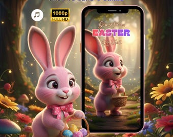 Ostereiersuche Video Einladung | Bearbeitbare Bunny Party Einladen | Digitaler Download