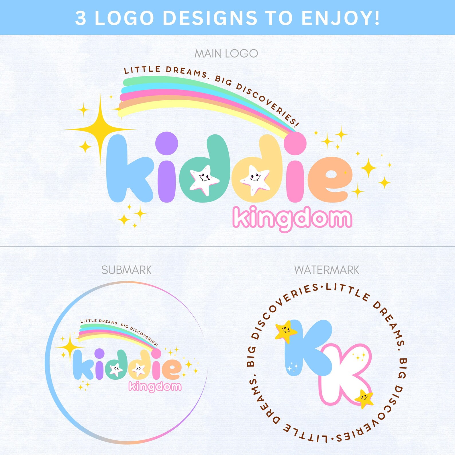 Playful Branding Logo Canva Template for Kids Business Branding Vibrant ...