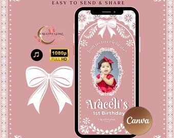 Cielito Lindo Fiesta Video Invitation with Photo: Pink Mexican Theme Editable Digital Download