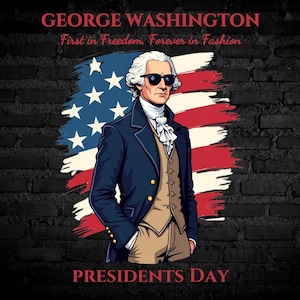 George Washington Presidents Day PNG: Patriotic Holiday Design (Digital Download)
