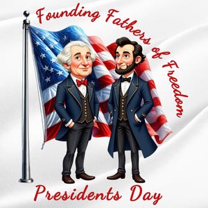 Presidents Day PNG: Washington & Lincoln Design (Digital Download)