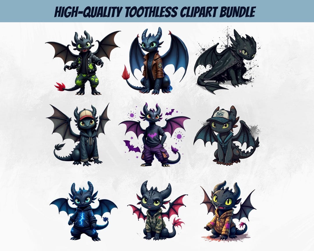 Funky Toothless PNG Bundle | Night Fury How to Train Your Dragon ...