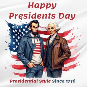 Presidents Day PNG: Washington & Lincoln Design (Digital Download)