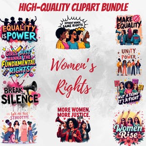 Frauen Gleichheit Tag PNG Bundle, Frauen Gleiche Rechte Clipart, Feministische Gleichheit, Weibliche Empower PNG, Frauenrechte, Gleiche Bezahlung Clipart