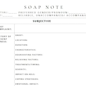 Nota SOAP per infermieri specializzati/studenti di medicina, PDF scaricabile