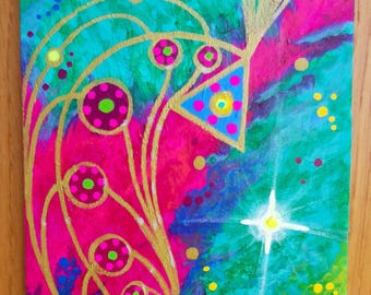 miniature paintings -decor- hanging art painting- meditation - multicolor art- room decoration- joy decoration-Series 40