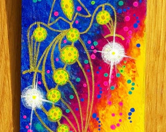 miniature paintings -decor- artistic painting to hang- meditation - multi-colored art- room decoration- joy decoration-Series 30