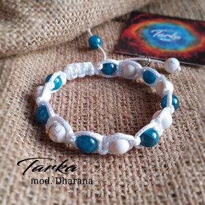 Tarka Bracelet &quot;Aulite Apatite&quot; hard stones crystal therapy 7 chakra gift idea pearls yoga spirituality natural rock crystal