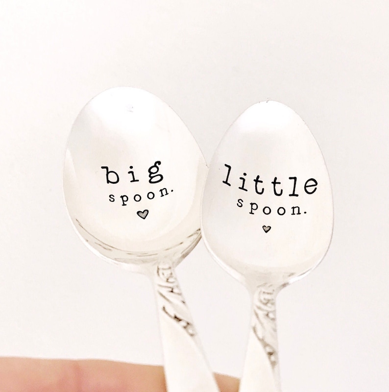 Big spoon Little spoon. Stamped vintage spoons set Teaspoon Etsy