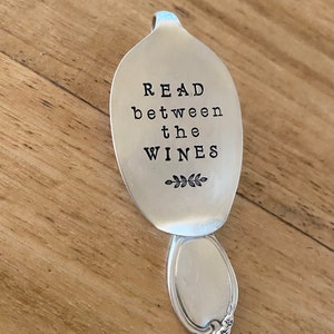 Repurposed Vintage Silver Plate Spoon Bookmark. Book lovers unique gift idea. Read between the wines. Sustainable gift, Australian made.