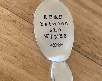 Repurposed Vintage Silver Plate Spoon Bookmark. Book lovers unique gift idea. Read between the wines. Sustainable gift, Australian made.