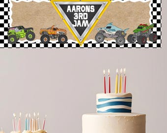 Monster Jam Banner Zeichen, 2 ft von 6 ft Banner Party, Kinder-Geburtstags-Party, sofortiger Download, Canva, LKW