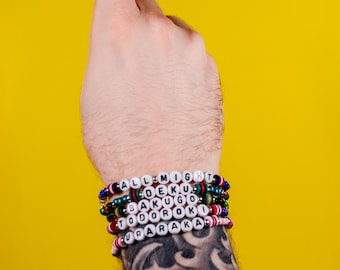 MHA Anime Themed Friendship Bracelets. Anime Friendship Bracelets. Anime Bracelets. Anime Couples Bracelets. Anime-Con Bracelet