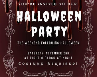 Invitación digital para fiesta de Halloween / fiesta espeluznante