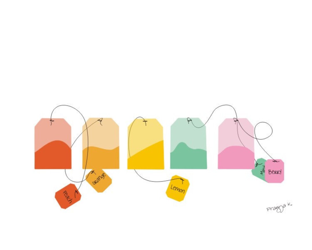 Kitchen Art, Tea Print Tea Bags Kitchen Art Print, Wall Art Print,tea
