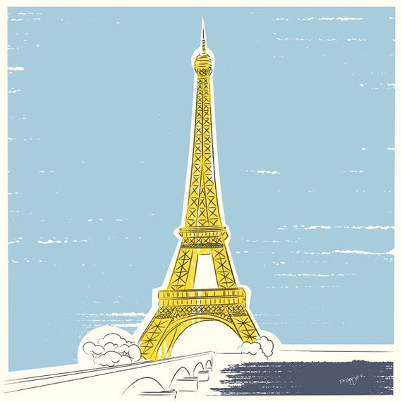 Travel Decor Eiffel Tower Print Travel Themed Decor Bon | Etsy