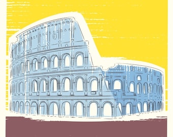 Travel poster, Italy Colosseum Print, City Prints, Architectural Prints, Travel Print, Gifts for Him, London Art, Art Prints, Wall Art Print