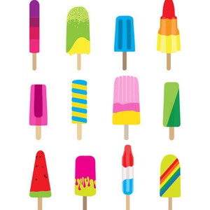 kitchen art, Cute Popsicles art print, kids wall art, cute kitchen decoration, food poster, kitchen poster, kids food poster, image 1