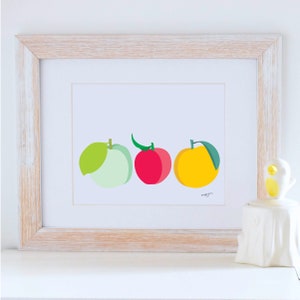 Pfirsich Essen Poster minimalistische Wand Kunstdrucke Wandkunst, Esszimmer Kunst Poster Obst Kunstdruck, moderne Einrichtung für Küche, Pfirsich-Wand-Dekor Bild 2