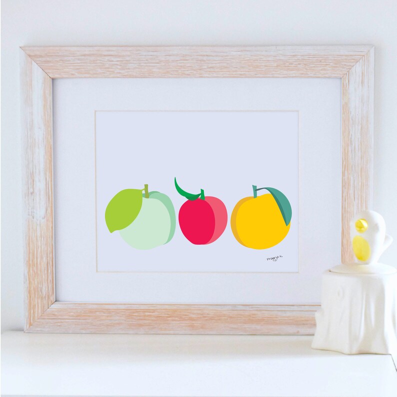 Pfirsich Essen Poster minimalistische Wand Kunstdrucke Wandkunst, Esszimmer Kunst Poster Obst Kunstdruck, moderne Einrichtung für Küche, Pfirsich-Wand-Dekor Bild 2