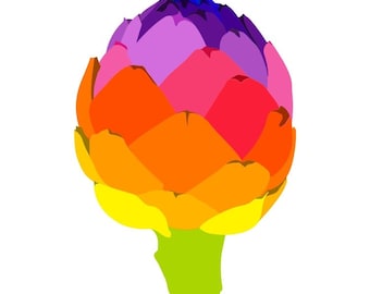 Art For Kitchen, Artichoke print, Vegetable Poster, Kitchen Art Work, Modern Kitchen Art, Original Art Prints, Retro Kitchen Art, Food Art