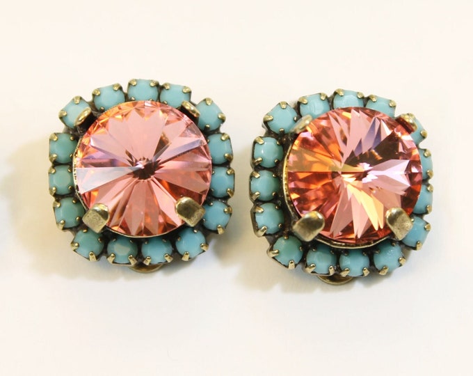 Cuba Clip On Earring in Orange Marl