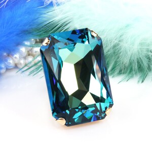 Cocktail Ring, Extra Large Blue Ring, Big Stone Ring, Mens Huge Statement Ring, Huge Gem Ring, Oversize Crystal Ring, Bermuda Blue Ring,GR84