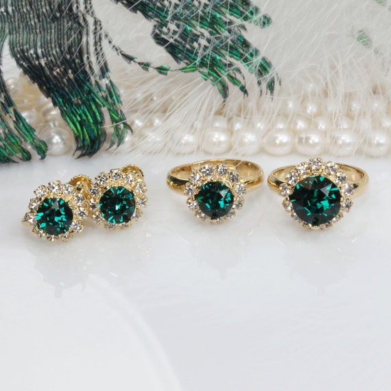 Emerald Flower Girl Jewelry Full Set Toddler Emerald Green Little