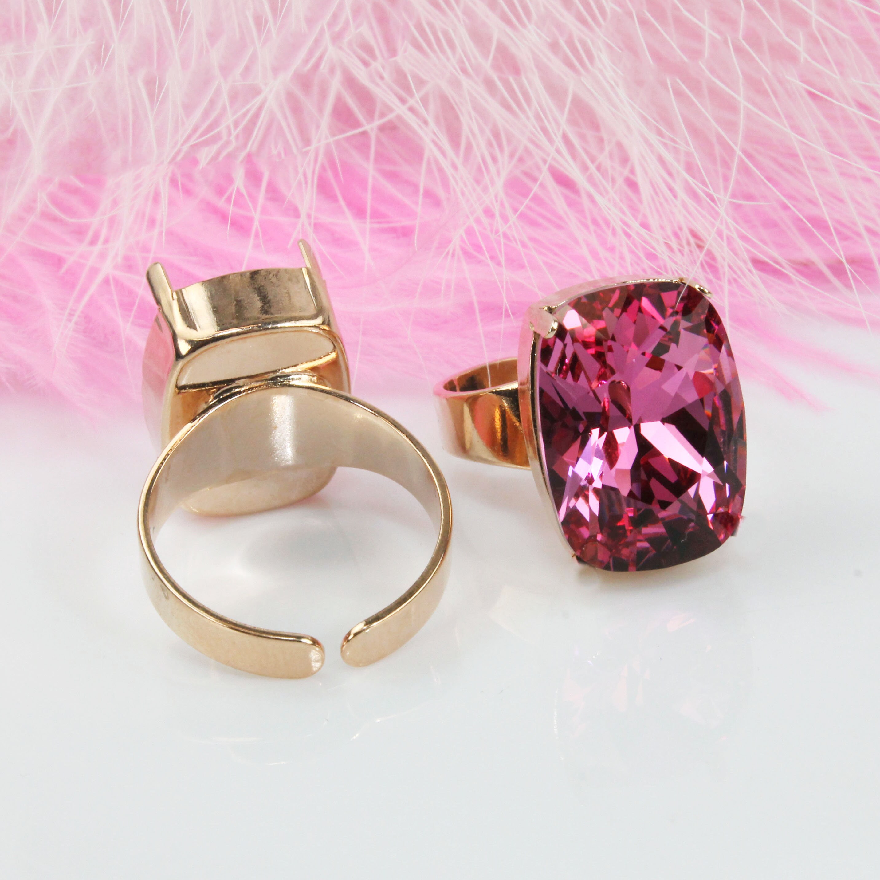 Ruby Red Crystal Ring, Cherry Red Cocktail Ring, Statement Rings