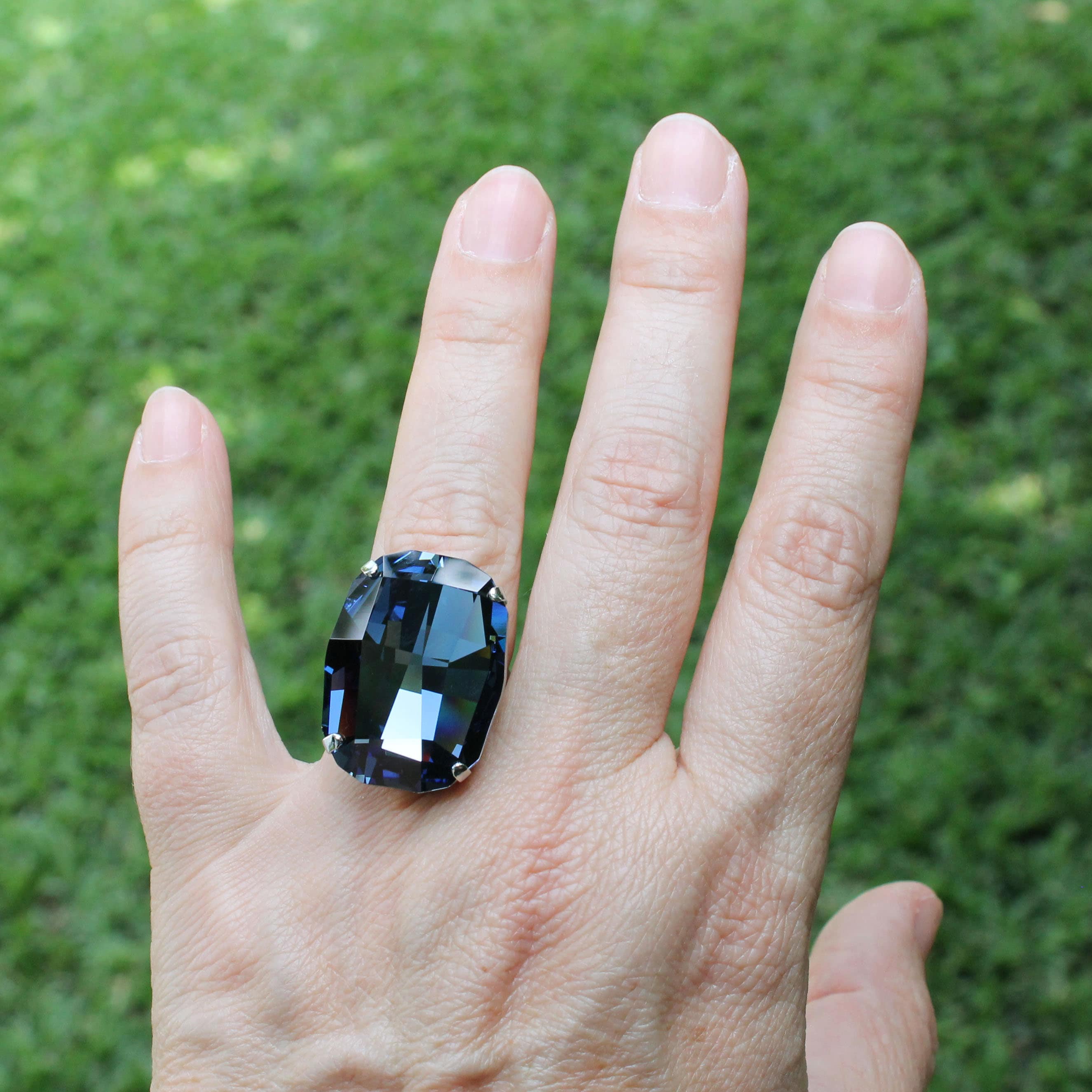Grey 2024 crystal ring