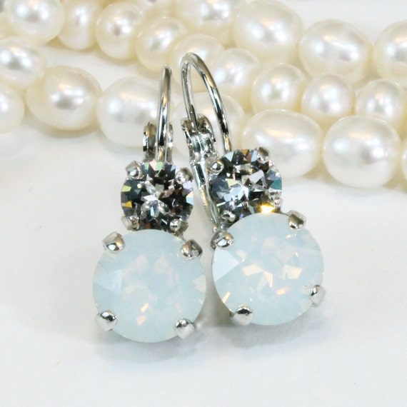 White opal drop best sale earrings