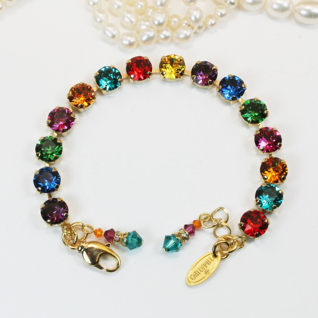 Pride Bracelet Rainbow Crystal Bracelet Gay Pride Jewelry Etsy