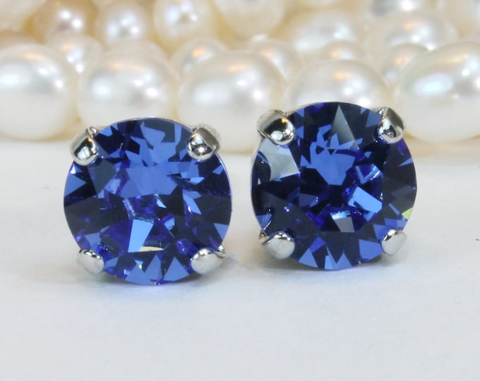 Royal Blue Stud Earringssapphire Blue Studs Royal Blue Etsy
