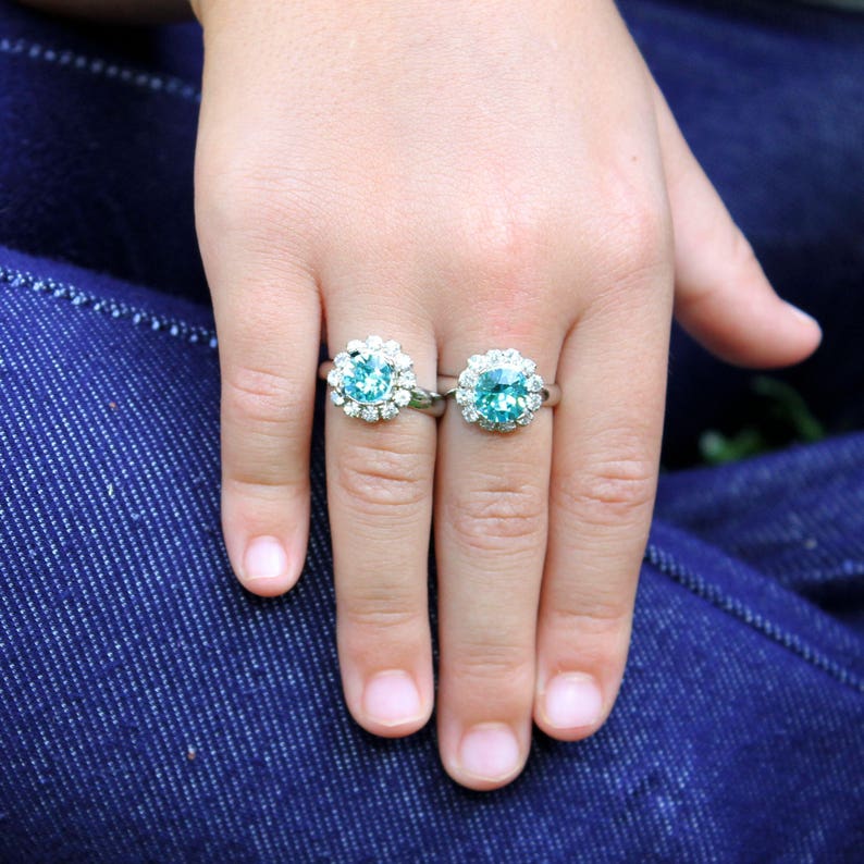 Flower Girl Jewelry Set Wedding Toddler Little Girl Gift Aqua Etsy