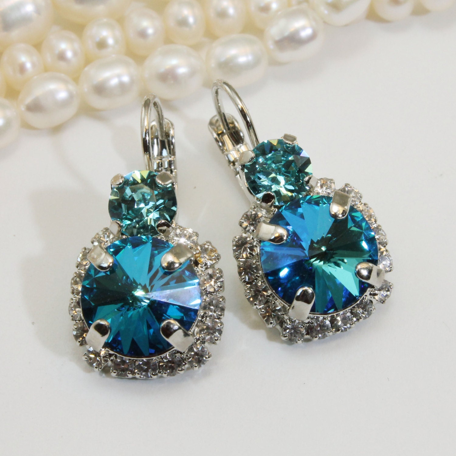 Aqua Blue Jewelry Set Bridal Set Aqua Blue Necklace And | Etsy