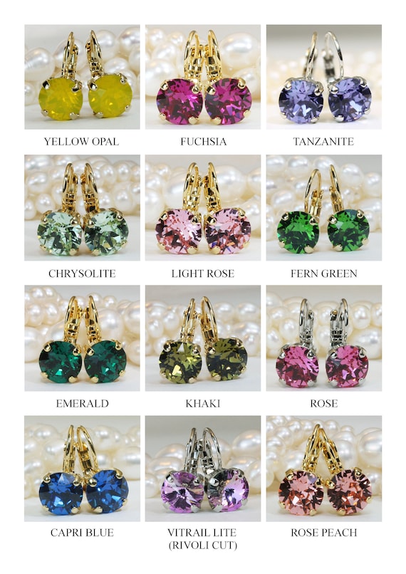 Topaz Earrings Yellow Topaz European Crystal Drop Crystal