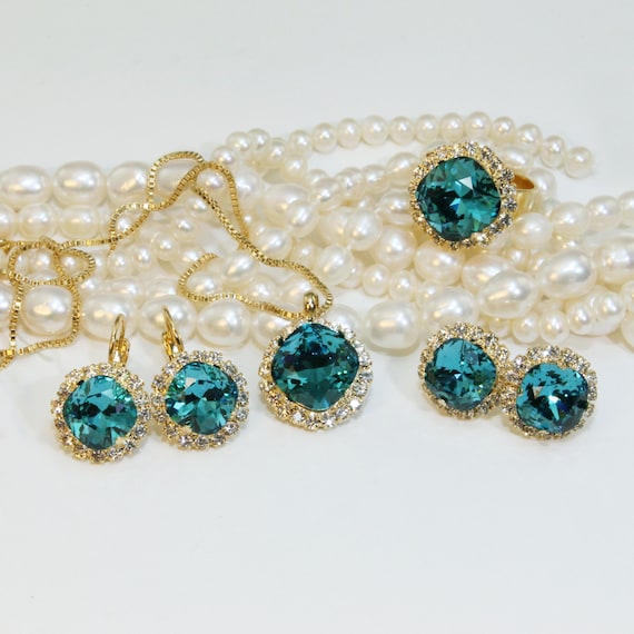 Set Di Gioielli Da Donna Con Cristalli Austriaci Marquise Cluster