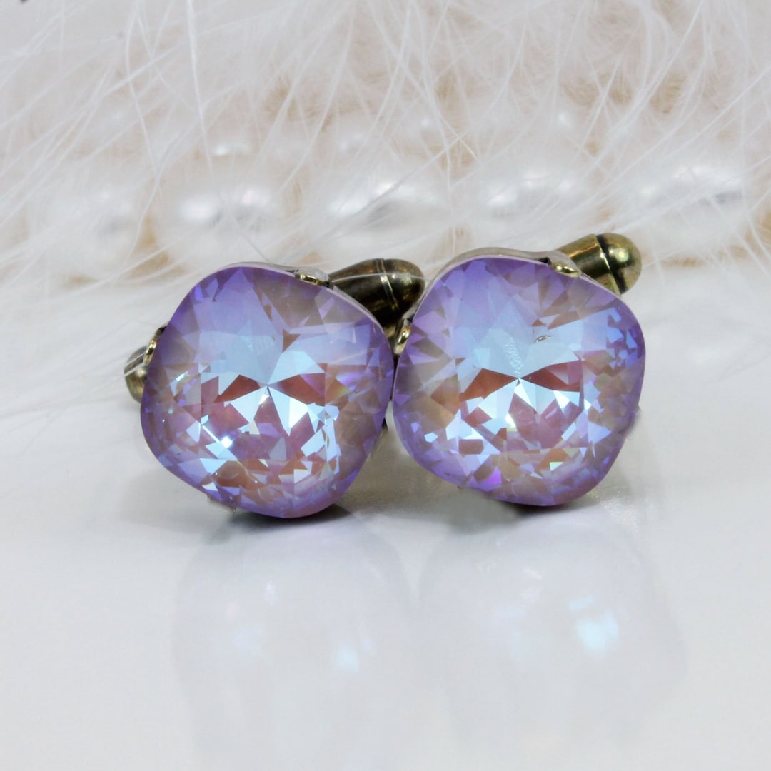 Purple Cufflinks Lilac Groom Groomsmen Best Man Gift European Etsy