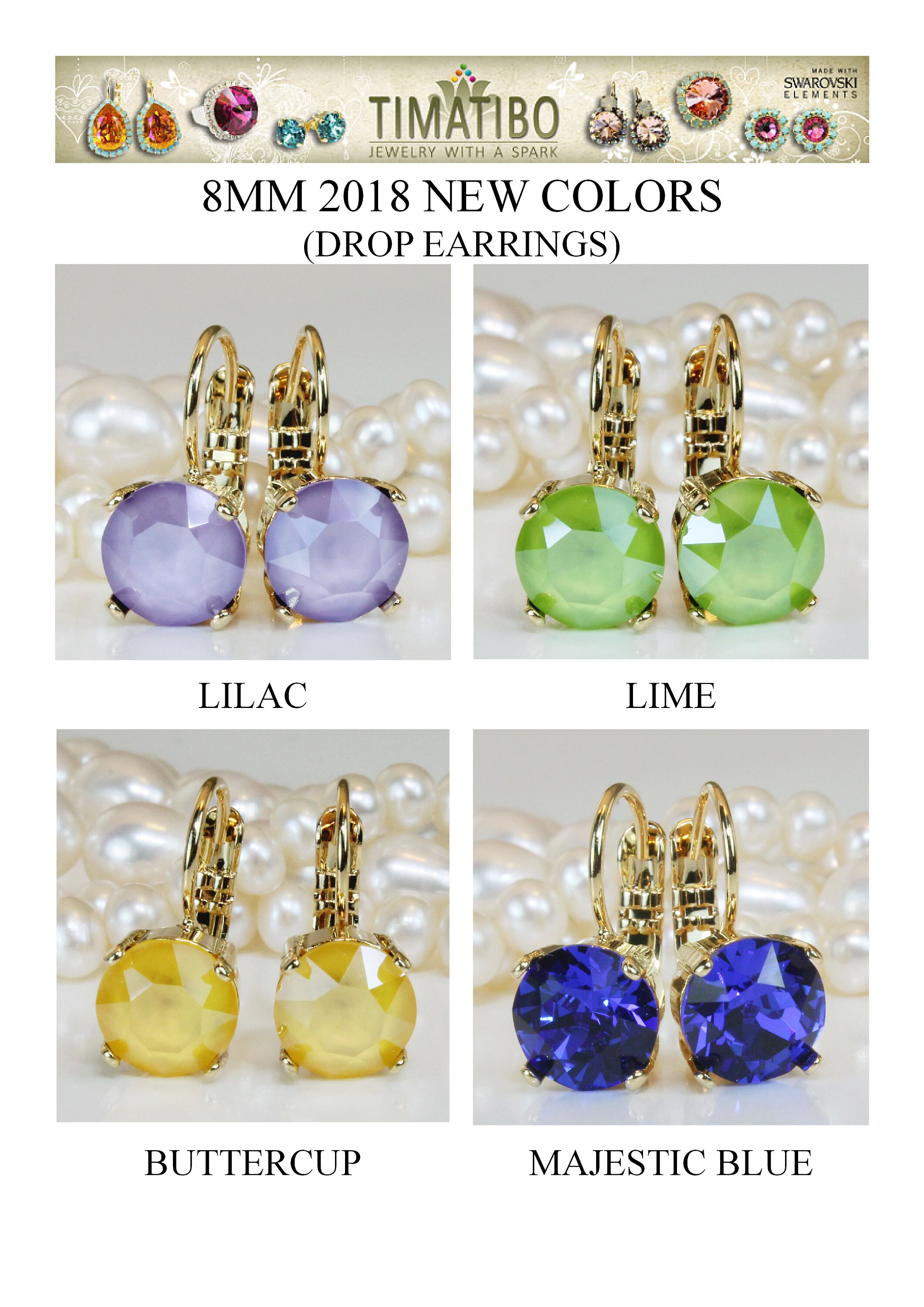 Orecchini A Perno Vintage Art Déco | Topazio Giallo E Zirconia | Placcati Oro 18K | Nuovi Senza Confezione