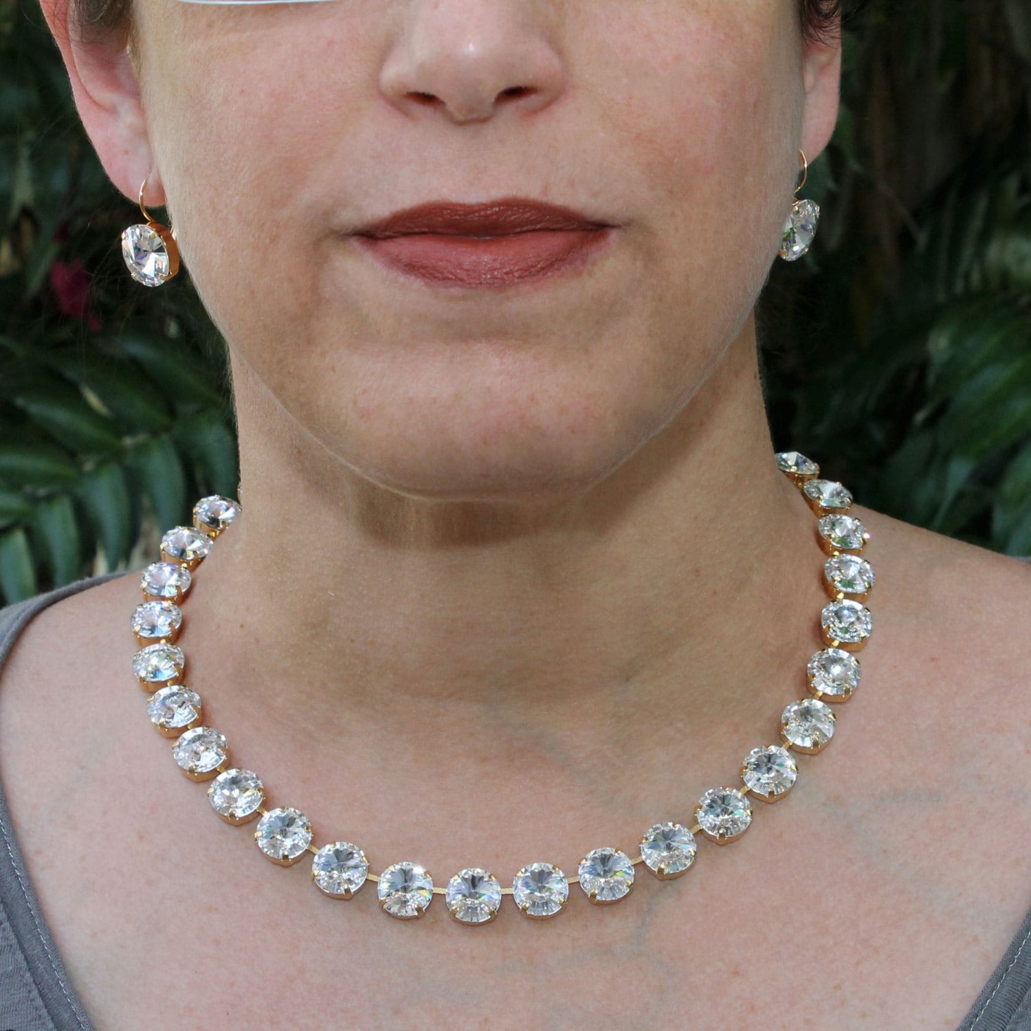Chunky fake hotsell diamond necklace