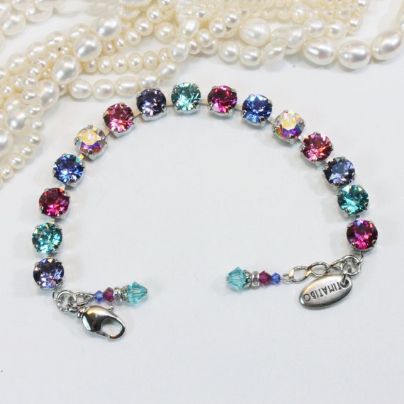 Multicolor Bracelet Swarovski Crystal AB Colorful Berry Etsy