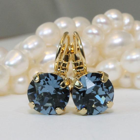 Blue stone oxidised jhumka earrings For Women – Silvermerc Designs