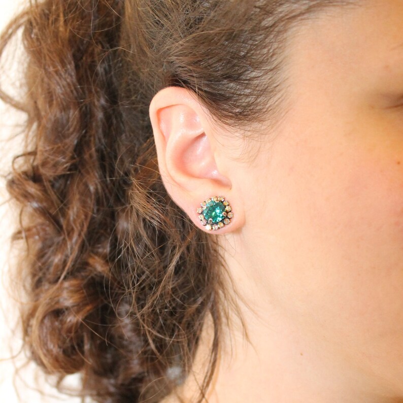 Blush Studs Vintage Rose Bridal Earrings Crystal Blush Pink Etsy