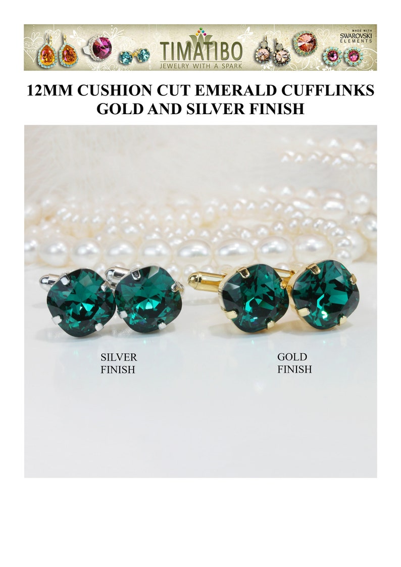 Cufflinks Men's Wedding Emerald Green Groomsmen Gift Groom Etsy