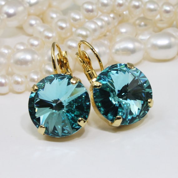Aqua blue best sale earrings