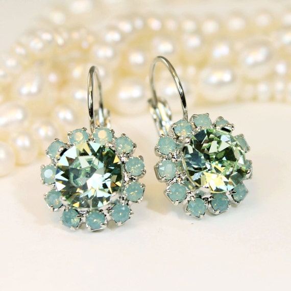 Silver Pacific Opal Cushion Cut Earrings with Bookends Silver Pacific Opal Cushion Cut Earrings with Bookends