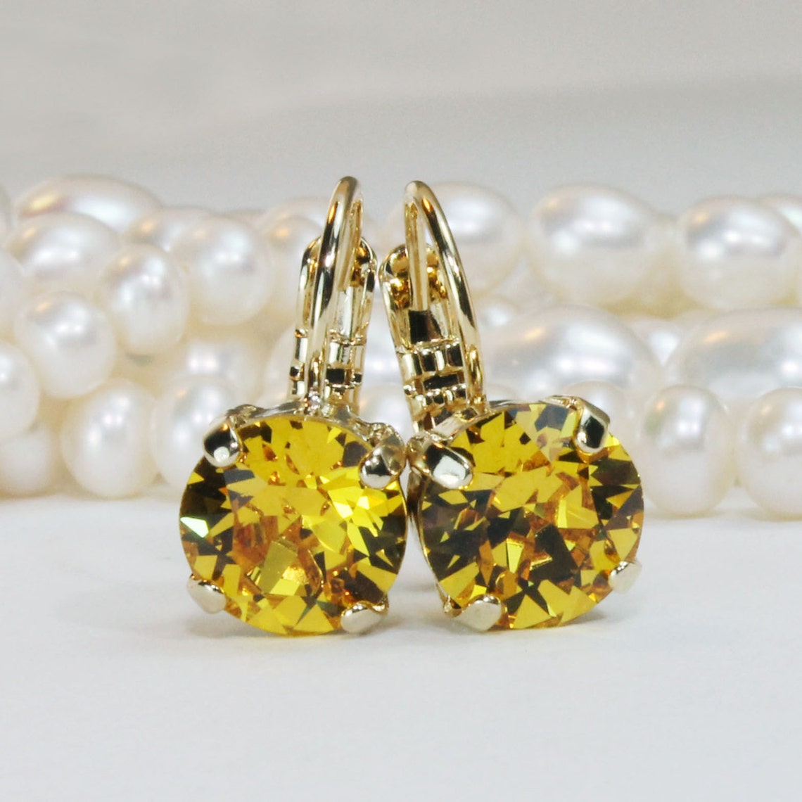 YUNIE OBLONG W/CRYSTAL PIERCED EARRINGS - #E99999999 main image 0